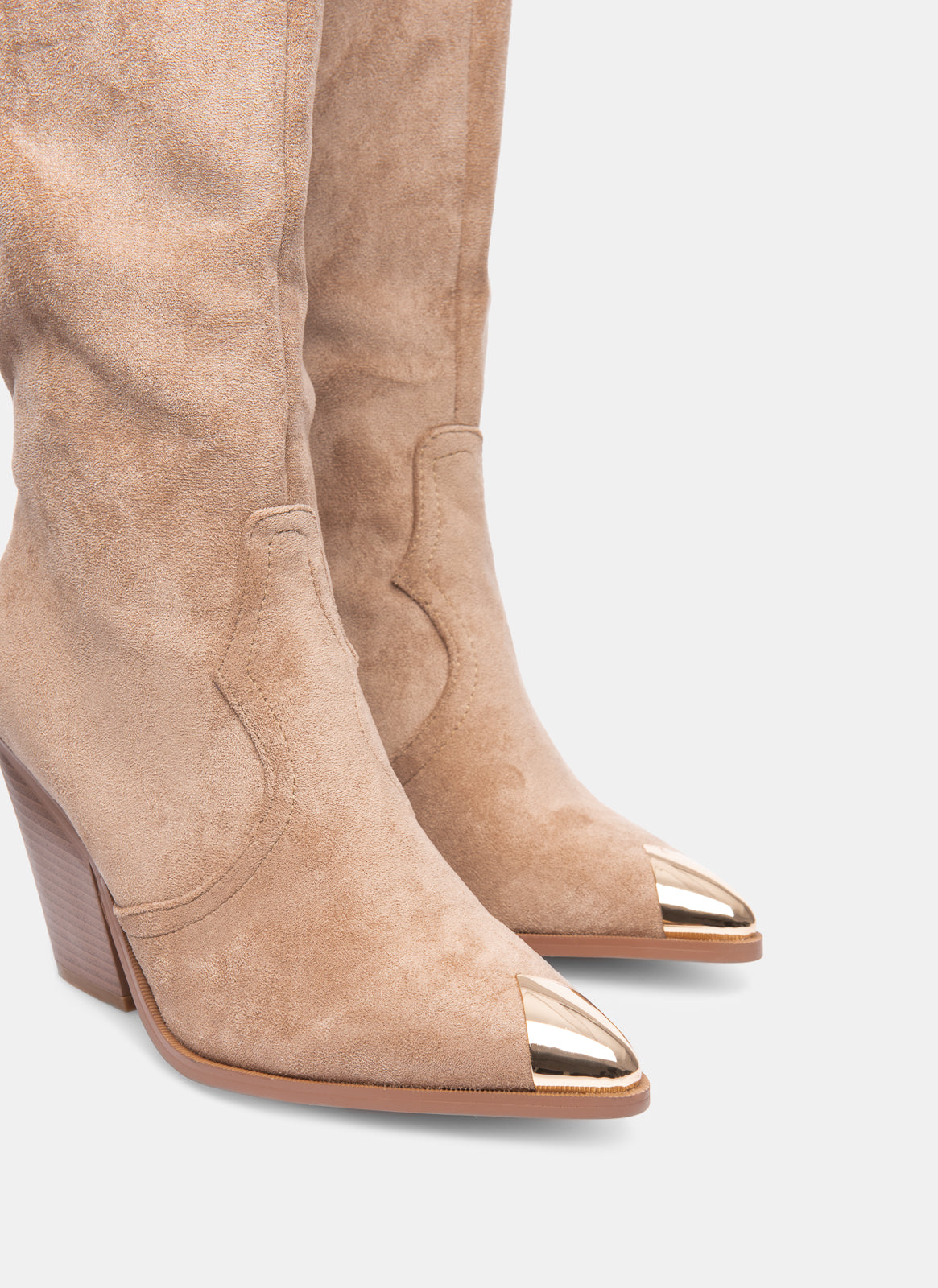 Ewelina | Chaki Zamszowe Kozaki