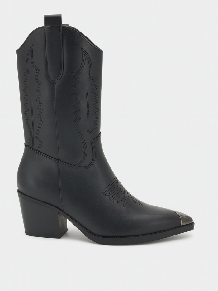 Milena | Czarne Botki z Ekoskóry