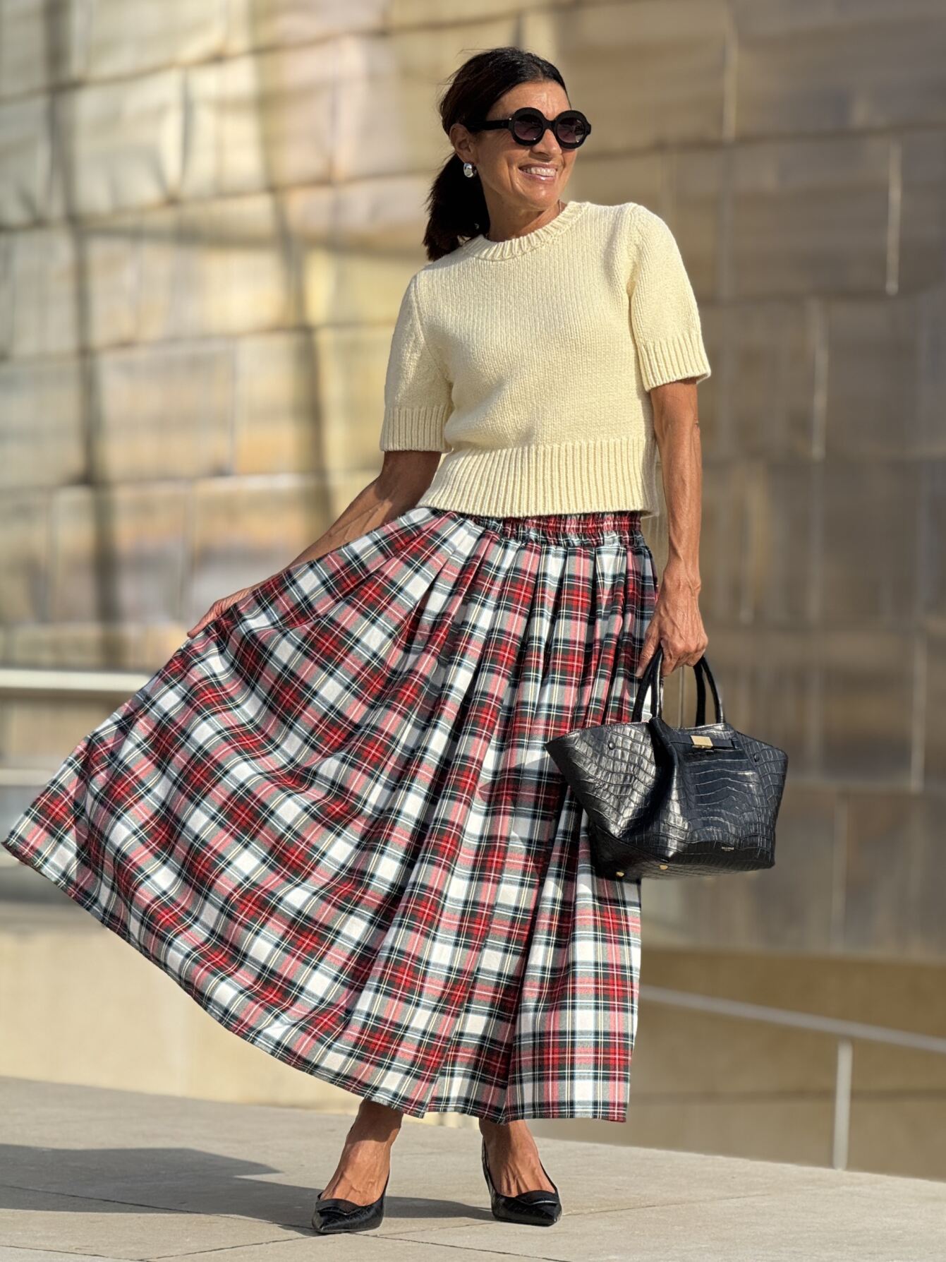 Karolina | Spódnica w kratę czerwoną