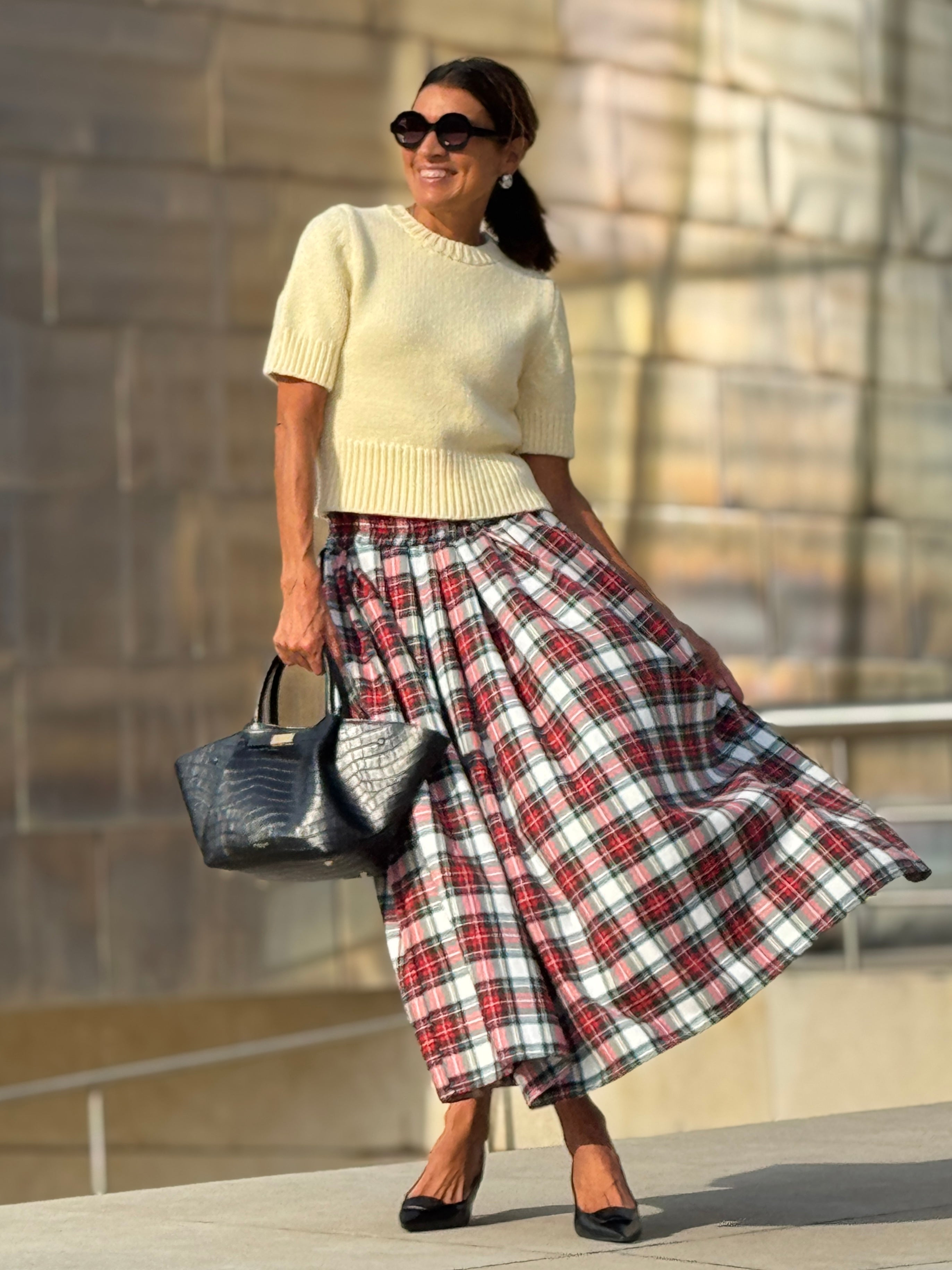 Karolina | Spódnica w kratę czerwoną