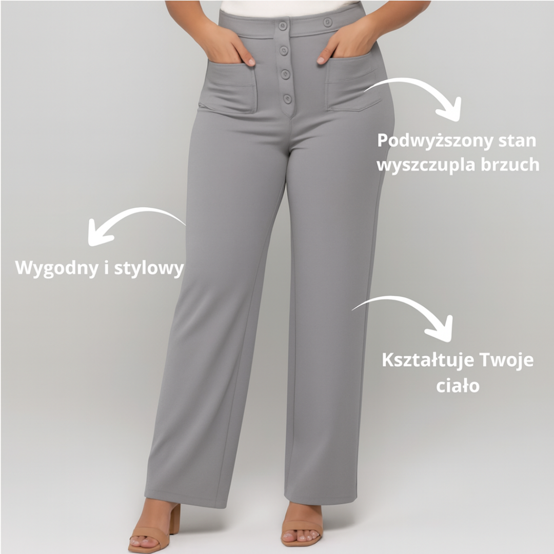 Anna | Spodnie z wysokim stanem i elastycznym pasem